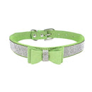 "Watch Me Shine" Rhinestone Soft Leather Collar