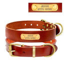 Dog ID Collar Genuine Leather *FREE ENGRAVE*