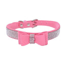 "Watch Me Shine" Rhinestone Soft Leather Collar